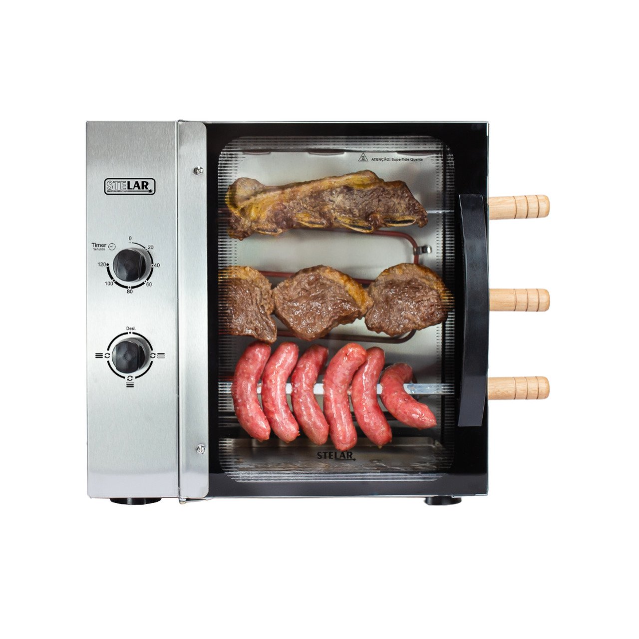 Churrasqueira Elétrica Rotativa Stelar de 3 Espetos