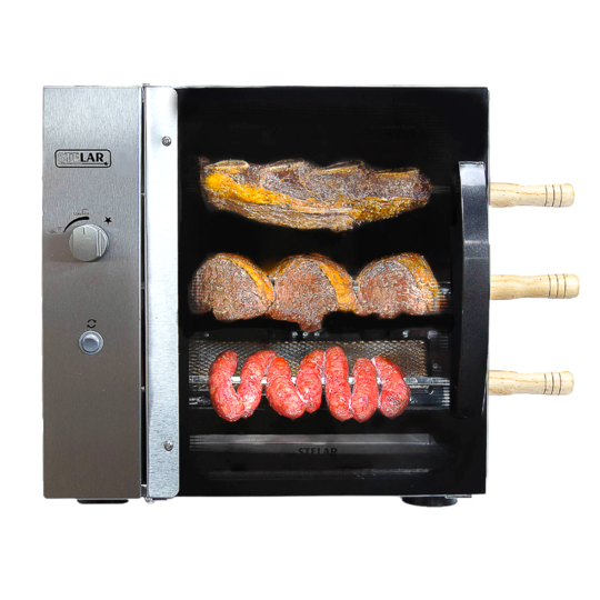 Churrasqueira a Gás Rotativa Stelar de 3 Espetos