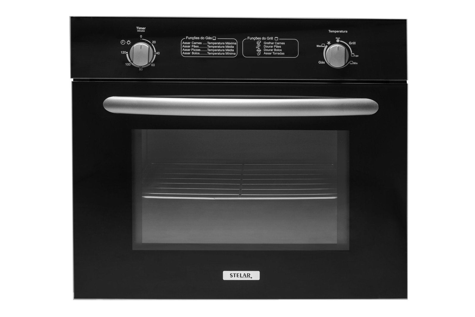 Forno à Gás de Embutir Stelar 46 litros Napoli Preto