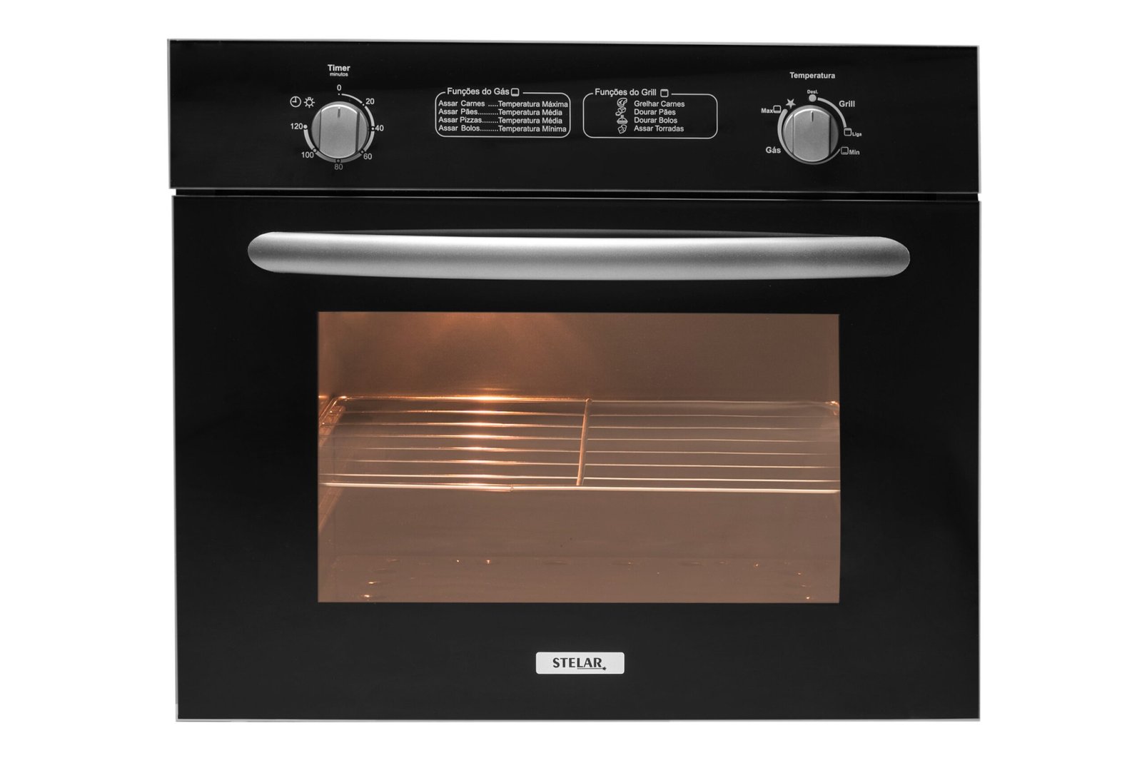 Forno à Gás de Embutir Stelar 46 litros Napoli Preto - Imagem 2