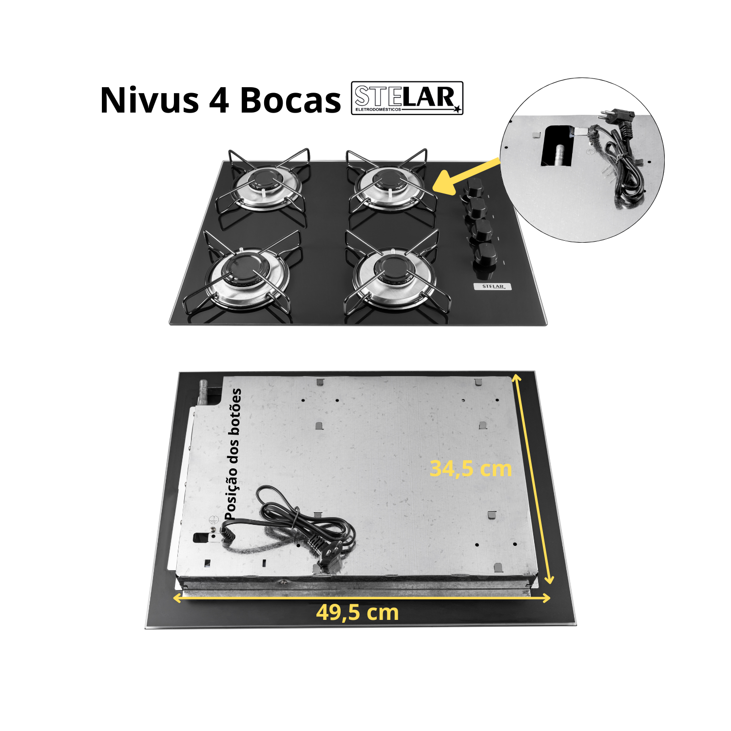 Cooktop a Gás Stelar 4 Bocas Nivus Bivolt - Imagem 2