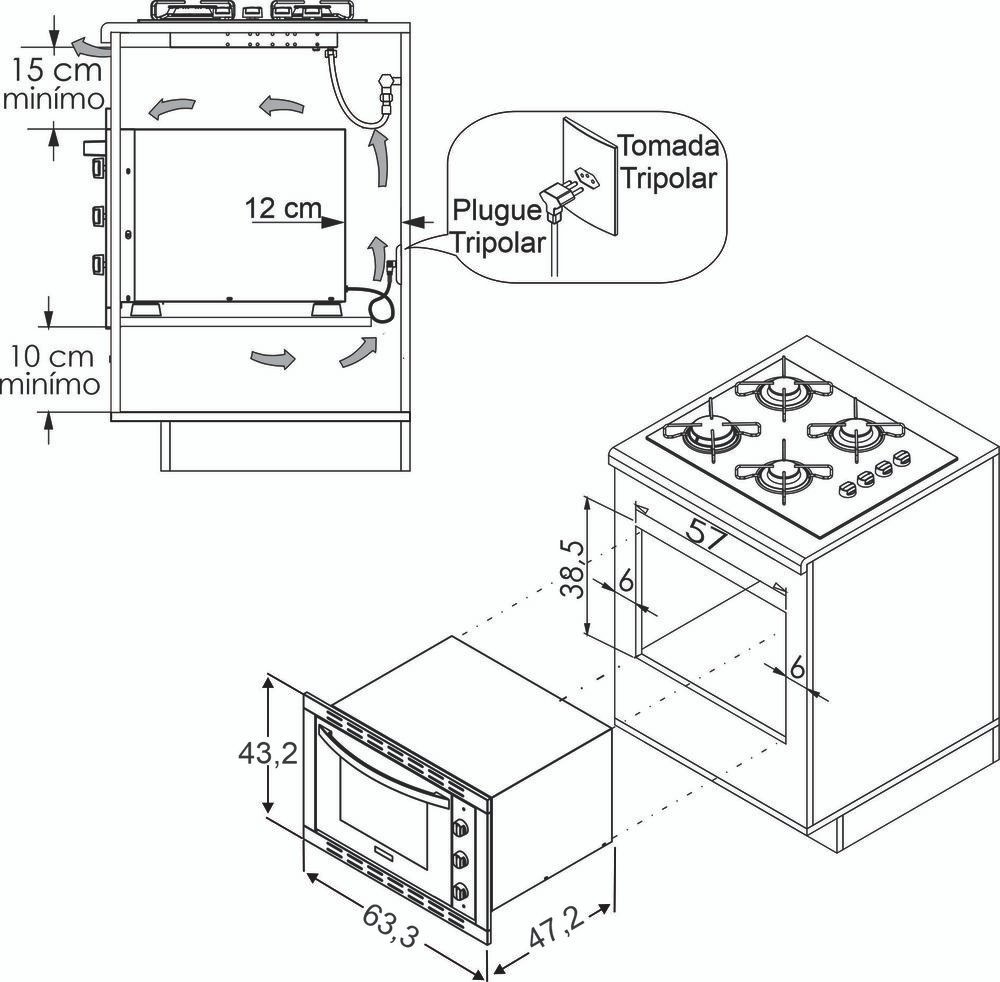 Forno Elétrico de Embutir Stelar Horizon de 44 Litros Preto - Imagem 8